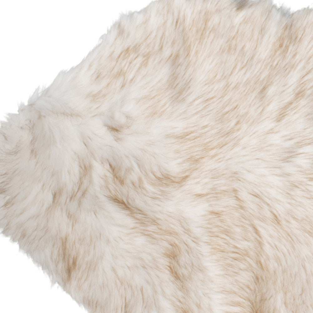 2' X 6' Ombre Tan Faux Fur Washable Non Skid Area Rug - Homeroots - Flyclothing LLC
