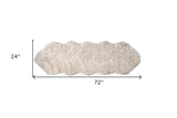 2' X 6' Ombre Tan Faux Fur Washable Non Skid Area Rug - Homeroots - Flyclothing LLC