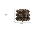 5' X 6' Chocolate Wool Sheepskin Handmade Area Rug - Homeroots - Flyclothing LLC