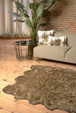 6' X 6' Taupe Wool Sheepskin Handmade Area Rug - Homeroots - Flyclothing LLC