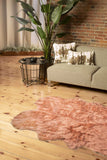 4' X 6' Dusty Rose Faux Fur Washable Non Skid Area Rug - Homeroots - Flyclothing LLC
