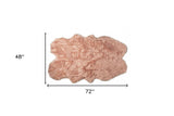 4' X 6' Dusty Rose Faux Fur Washable Non Skid Area Rug - Homeroots - Flyclothing LLC