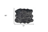 5' X 6' Grey Faux Fur Washable Non Skid Area Rug - Homeroots - Flyclothing LLC