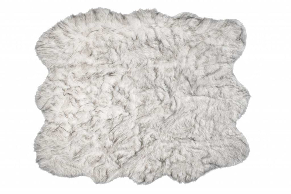 5' X 6' Grey Ombre Faux Sheepskin Non Skid Area Rug - Homeroots - Flyclothing LLC