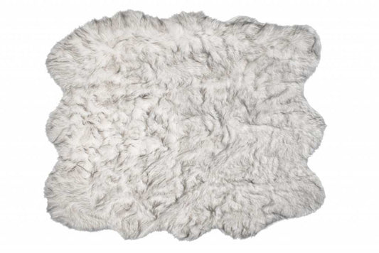 5' X 6' Grey Ombre Faux Sheepskin Non Skid Area Rug - Homeroots - Flyclothing LLC