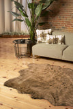 5' X 6' Tan Faux Sheepskin Non Skid Area Rug - Homeroots - Flyclothing LLC