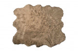 5' X 6' Tan Faux Sheepskin Non Skid Area Rug - Homeroots - Flyclothing LLC
