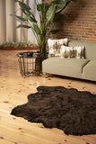5' X 6' Chocolate Faux Sheepskin Non Skid Area Rug - Homeroots - Flyclothing LLC