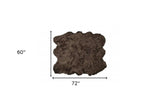 5' X 6' Chocolate Faux Sheepskin Non Skid Area Rug - Homeroots - Flyclothing LLC
