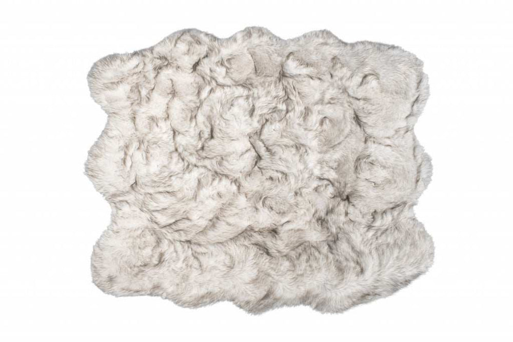 5' X 6' Chocolate Ombre Faux Sheepskin Non Skid Area Rug - Homeroots - Flyclothing LLC