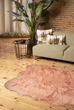 5' X 6' Rose Pink Faux Sheepskin Non Skid Area Rug - Homeroots - Flyclothing LLC
