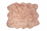 5' X 6' Rose Pink Faux Sheepskin Non Skid Area Rug - Homeroots - Flyclothing LLC