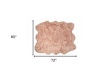 5' X 6' Rose Pink Faux Sheepskin Non Skid Area Rug - Homeroots - Flyclothing LLC