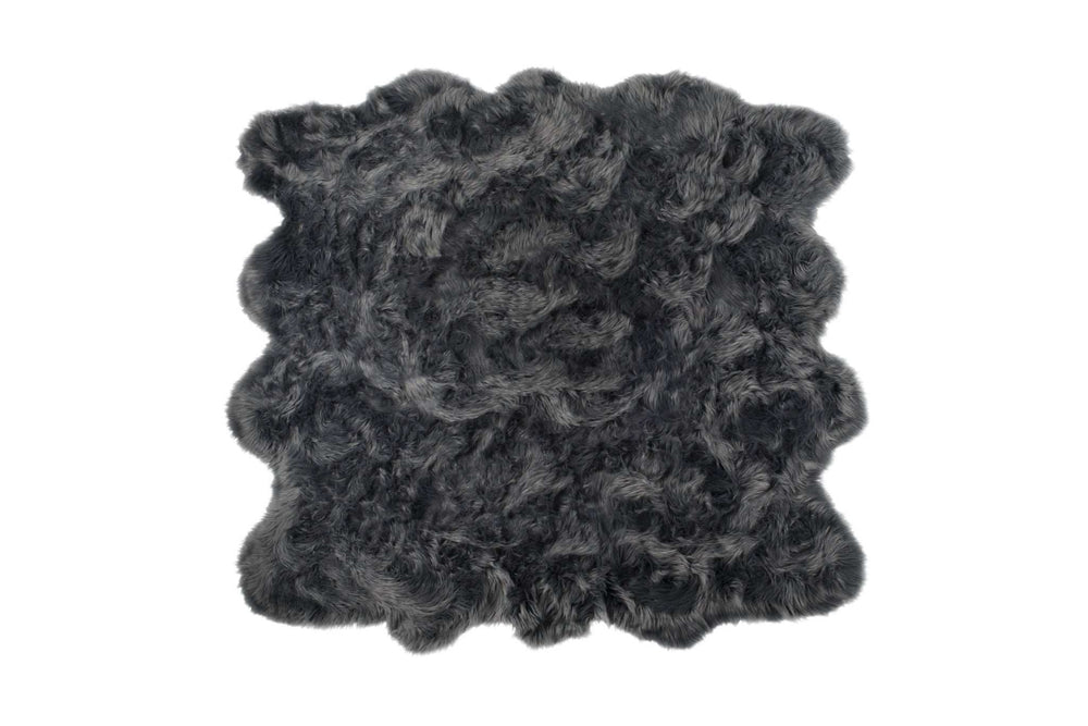6' X 6' Grey Faux Fur Washable Non Skid Area Rug - Homeroots - Flyclothing LLC