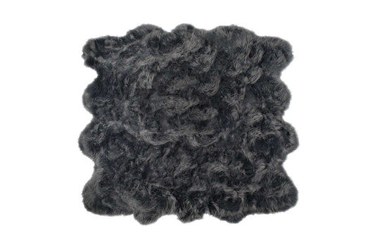 6' X 6' Grey Faux Fur Washable Non Skid Area Rug - Homeroots - Flyclothing LLC