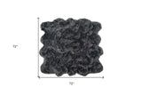 6' X 6' Grey Faux Fur Washable Non Skid Area Rug - Homeroots - Flyclothing LLC