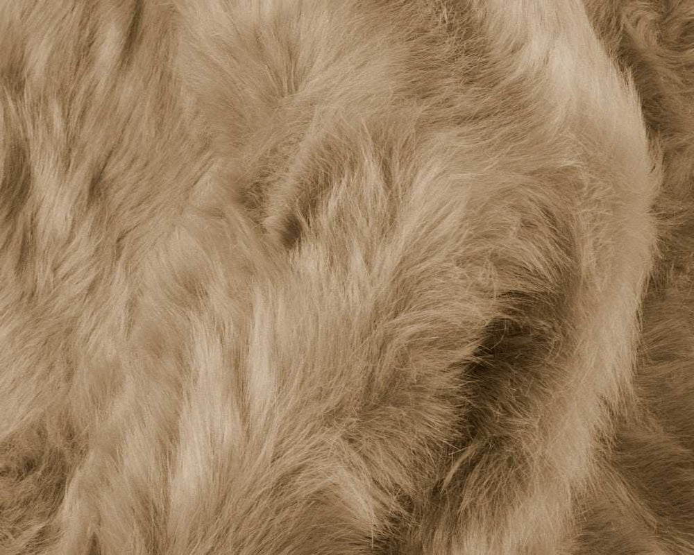 6' X 6' Tan Faux Fur Washable Non Skid Area Rug - Homeroots - Flyclothing LLC