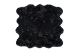 6' X 6' Black Faux Fur Washable Non Skid Area Rug - Homeroots - Flyclothing LLC