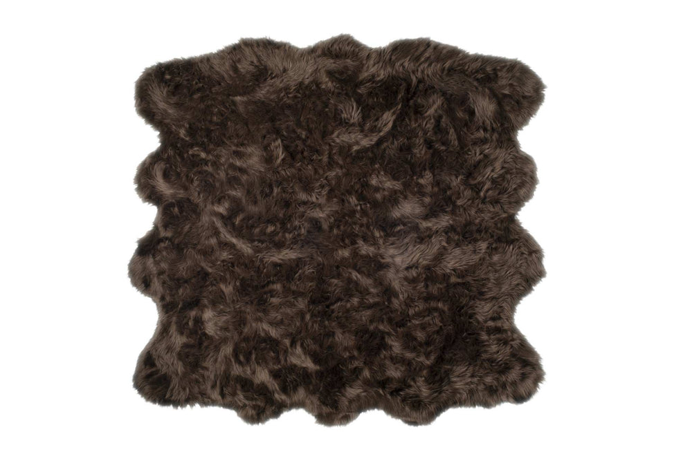 6' X 6' Chocolate Faux Fur Washable Non Skid Area Rug - Homeroots - Flyclothing LLC