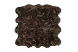 6' X 6' Chocolate Faux Fur Washable Non Skid Area Rug - Homeroots - Flyclothing LLC
