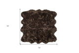 6' X 6' Chocolate Faux Fur Washable Non Skid Area Rug - Homeroots - Flyclothing LLC