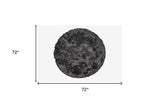 6' X 6' Grey Round Faux Fur Washable Non Skid Area Rug - Homeroots - Flyclothing LLC