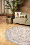6' X 6' Ombre Grey Round Faux Fur Washable Non Skid Area Rug - Homeroots - Flyclothing LLC