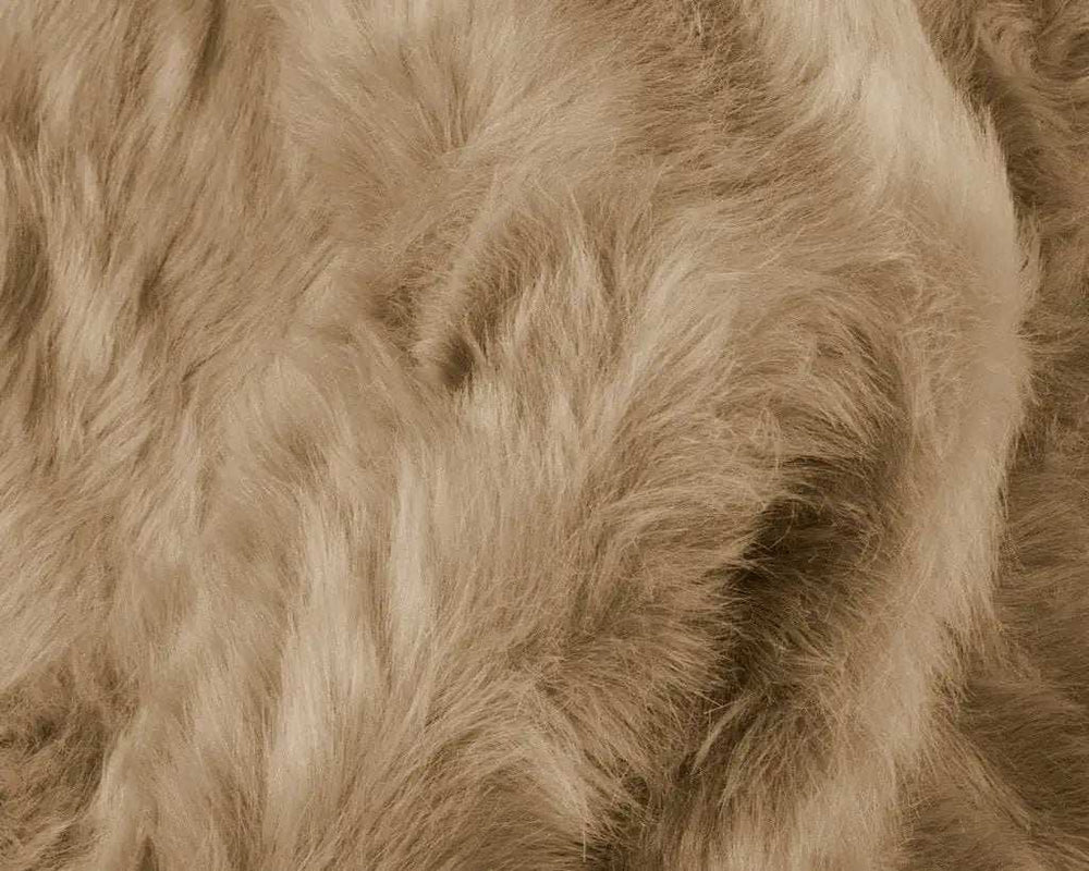 6' X 6' Tan Round Faux Fur Washable Non Skid Area Rug - Homeroots - Flyclothing LLC