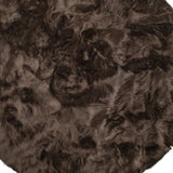 6' X 6' Chocolate Round Faux Fur Washable Non Skid Area Rug - Homeroots - Flyclothing LLC