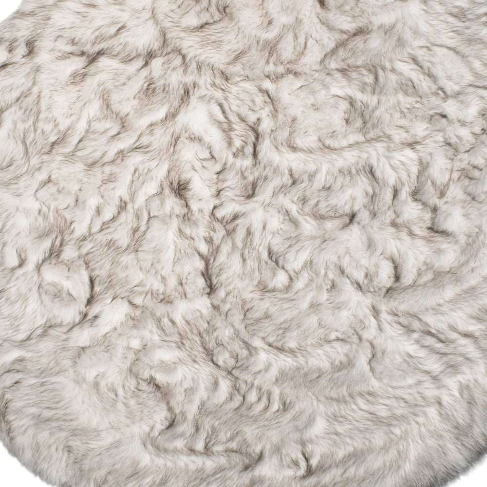 6' X 6' Ombre Chocolate Round Faux Fur Washable Non Skid Area Rug - Homeroots - Flyclothing LLC