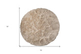 6' X 6' Taupe Round Faux Fur Washable Non Skid Area Rug - Homeroots - Flyclothing LLC