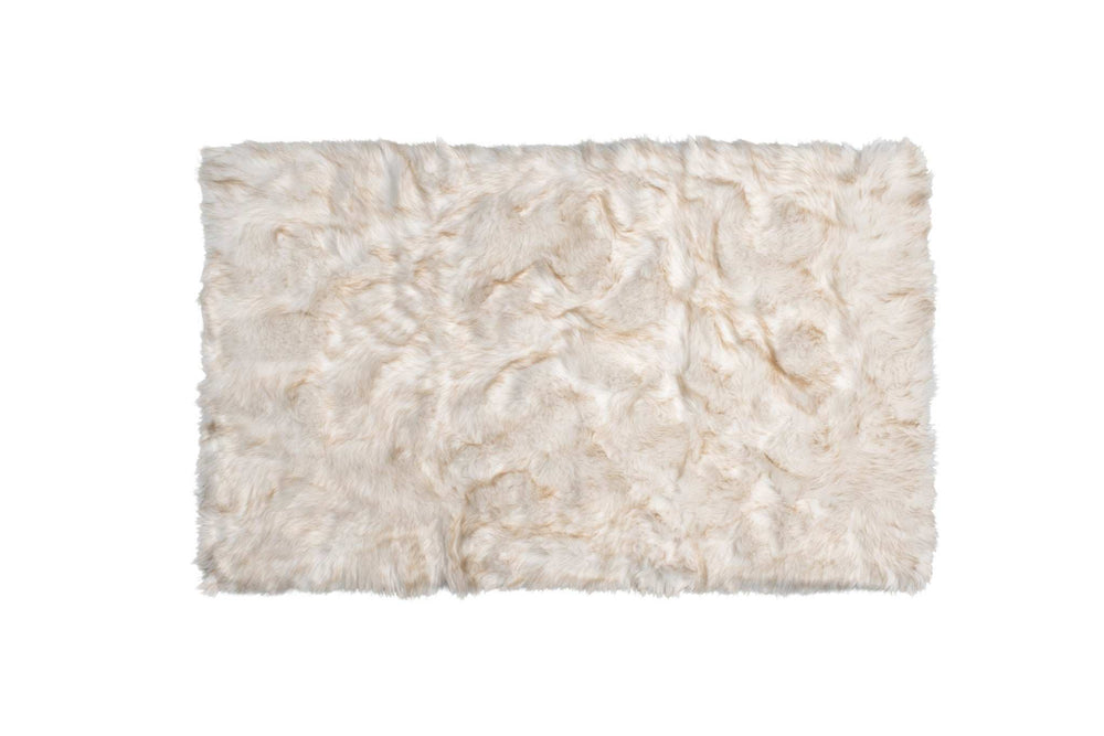 3' X 5' Ombre Tan Faux Fur Washable Non Skid Area Rug - Homeroots - Flyclothing LLC