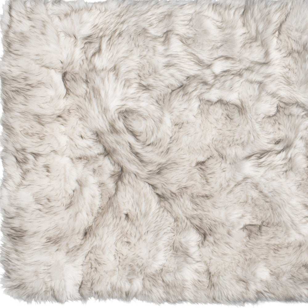 3' X 5' Chocolate Faux Fur Ombre Non Skid Area Rug - Homeroots - Flyclothing LLC