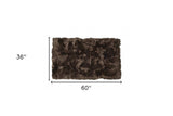 3' X 5' Chocolate Faux Fur Non Skid Area Rug - Homeroots - Flyclothing LLC