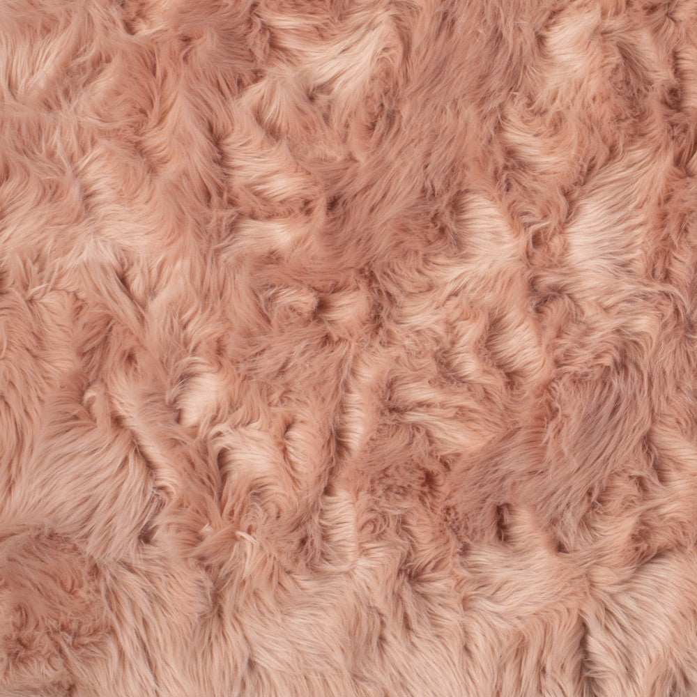 3' X 5' Dusty Rose Faux Fur Non Skid Area Rug - Homeroots - Flyclothing LLC