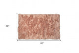 3' X 5' Dusty Rose Faux Fur Non Skid Area Rug - Homeroots - Flyclothing LLC