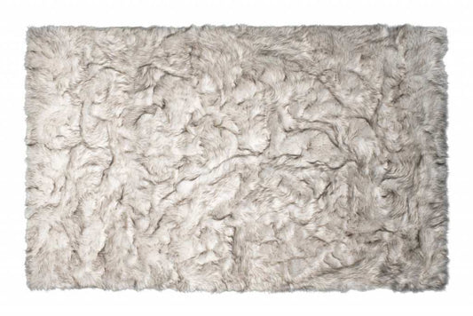 5' X 8' Chocolate Faux Fur Ombre Non Skid Area Rug - Homeroots - Flyclothing LLC