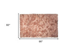 5' X 8' Dusty Rose Faux Fur Non Skid Area Rug - Homeroots - Flyclothing LLC
