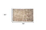 5' X 8' Taupe Faux Fur Non Skid Area Rug - Homeroots - Flyclothing LLC