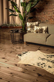 4' X 5' Off White Black And Gold Faux Cowhide Non Skid Area Rug - Homeroots - Flyclothing LLC