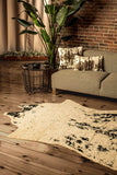 5' X 8' Off White Black and Gold Faux Cowhide Washable Area Rug - Homeroots - Flyclothing LLC