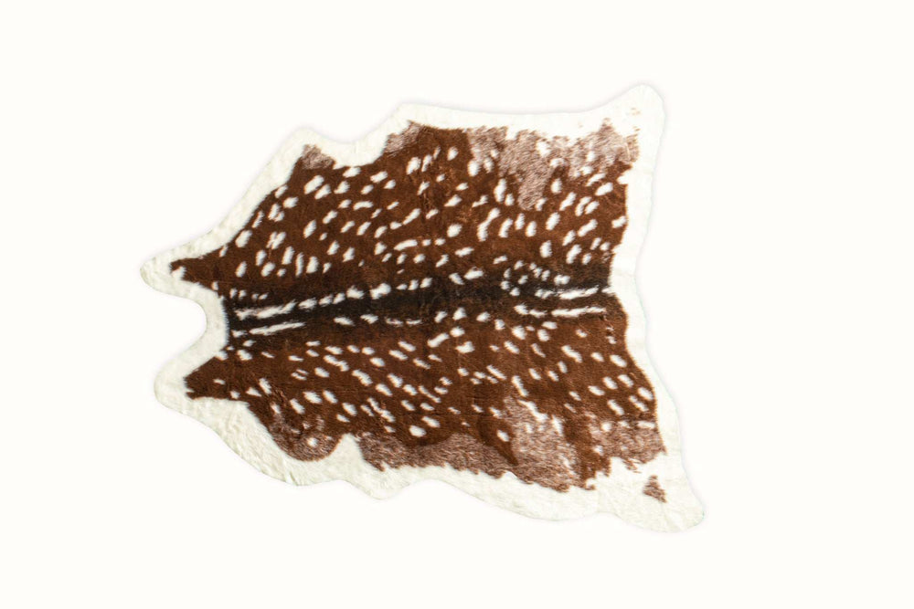 5' X 8' Off White And Brown Faux Cowhide Tufted Washable Non Skid Area Rug - Homeroots - Flyclothing LLC