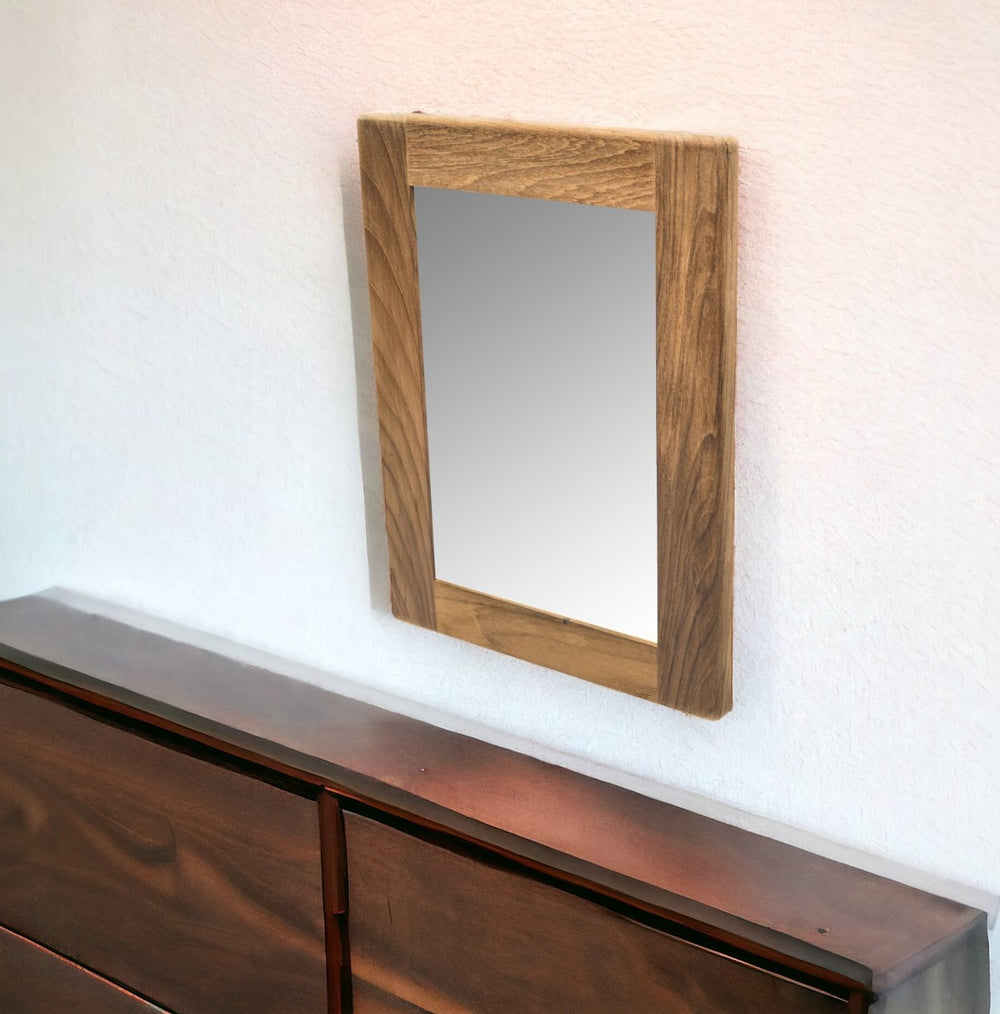 15" Brown Accent Solid Wood Mirror - Homeroots - Flyclothing LLC