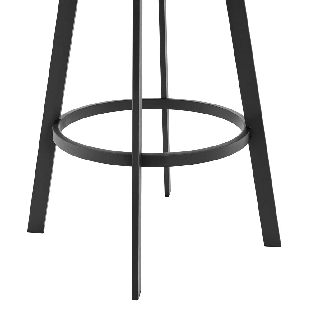 26" Gray And Black Iron Swivel Low Back Counter Height Bar Chair - Homeroots - Flyclothing LLC
