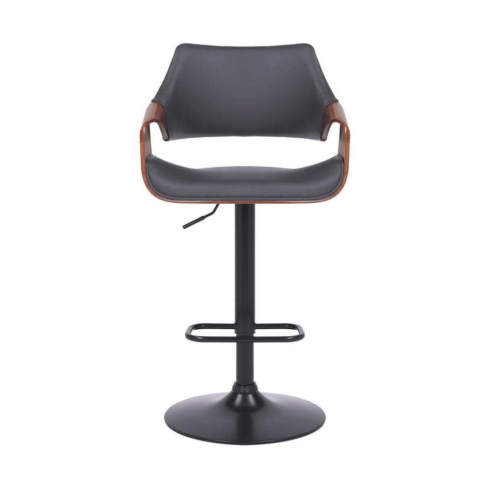 25" Gray And Black Iron Swivel Adjustable Height Bar Chair - Homeroots - Flyclothing LLC