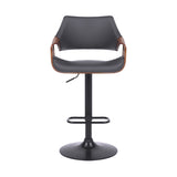 25" Gray And Black Iron Swivel Adjustable Height Bar Chair - Homeroots - Flyclothing LLC
