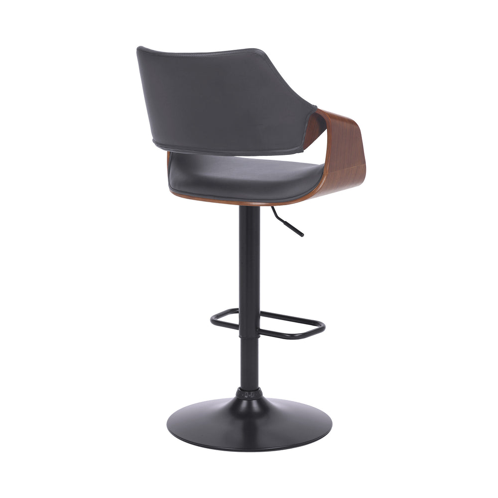 25" Gray And Black Iron Swivel Adjustable Height Bar Chair - Homeroots - Flyclothing LLC