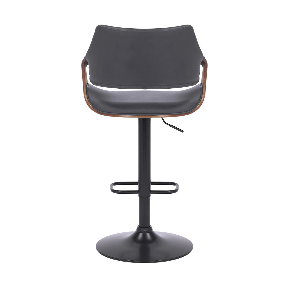 25" Gray And Black Iron Swivel Adjustable Height Bar Chair - Homeroots - Flyclothing LLC