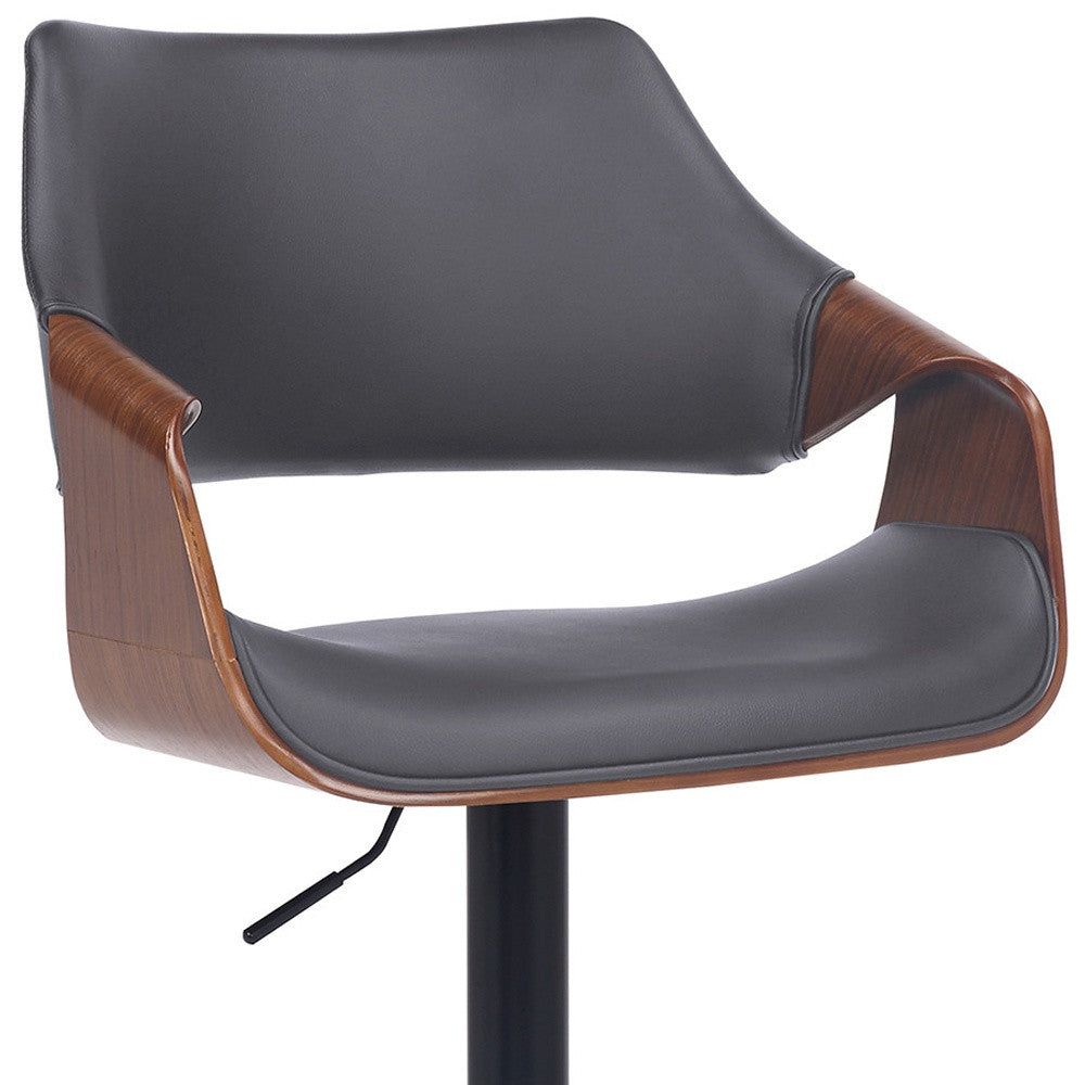 25" Gray And Black Iron Swivel Adjustable Height Bar Chair - Homeroots - Flyclothing LLC