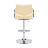 25" Cream And Silver Iron Swivel Adjustable Height Bar Chair - Homeroots - Flyclothing LLC